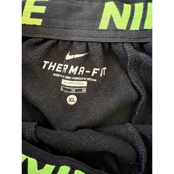 Nike Therma Fit, black with yellow stripe down legs, joggers, men's size XL - Picture 2 of 4